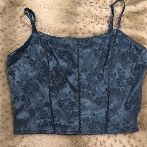 VS satin blue crop top